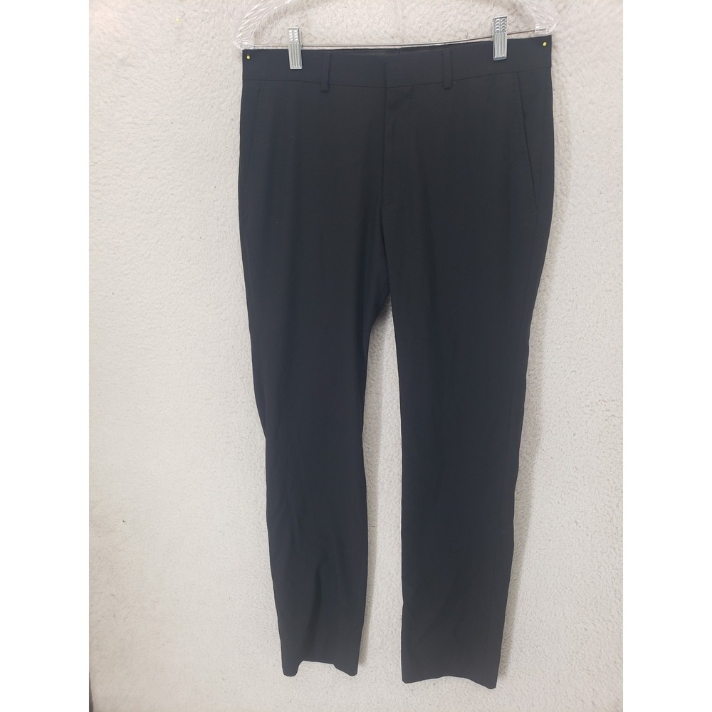 Kenneth Cole Reaction Pants Mens 32x32 Black Techni-Cole Dress Slacks Stretch